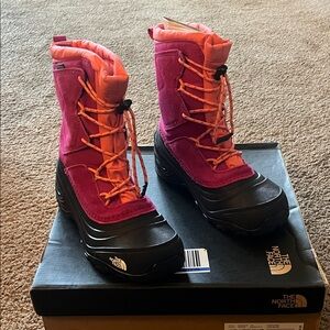 The North Face Fuchsia and Black Snow Boots